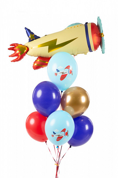 Balony gumowe 30cm Samolot 6szt SB14P-312-000-6 PartyDeco